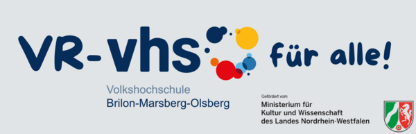 Logo VR-VHS für alle mit dem Fördervermerk